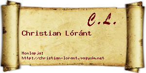 Christian Lóránt névjegykártya