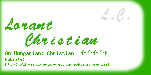 lorant christian business card